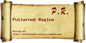 Putternek Regina névjegykártya